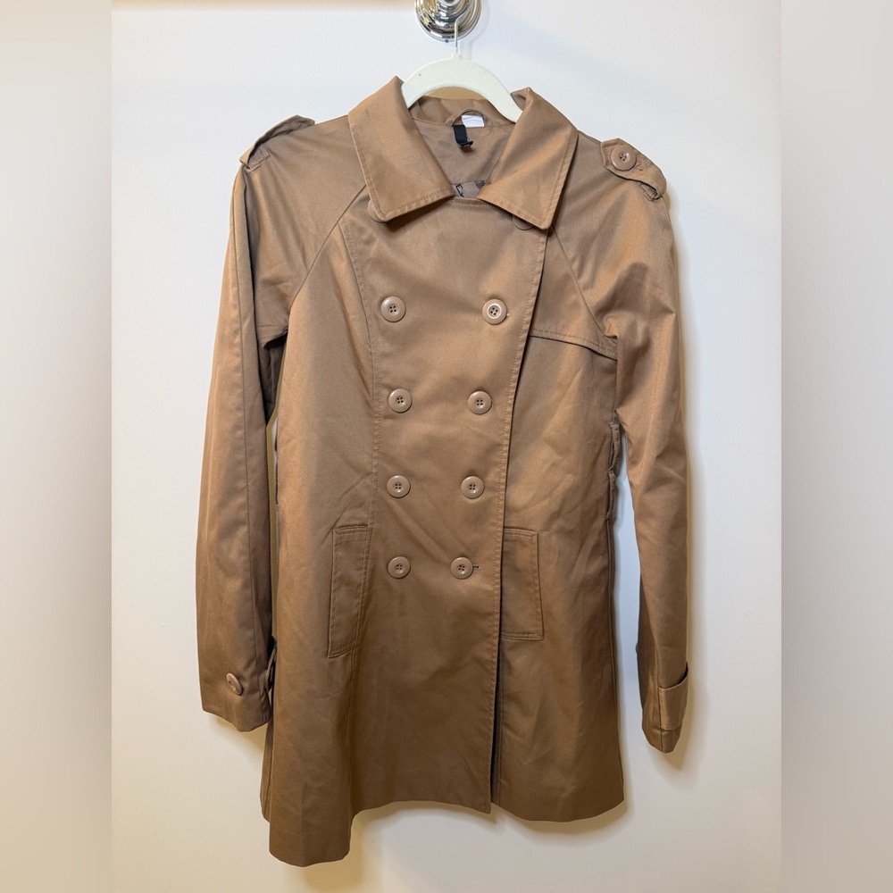 H&M Classic Trench Coat | Tan Double Breasted Lightweight Jacket